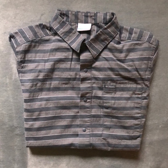 Columbia Mens Stripped Lightweight Snap Up Casual Collared Shirt - Picture 1 of 8